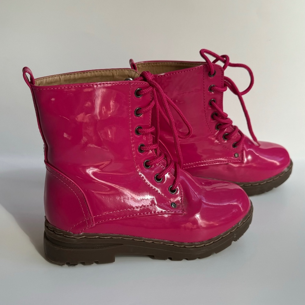 Hot Pink Child Combat Boots Size 2